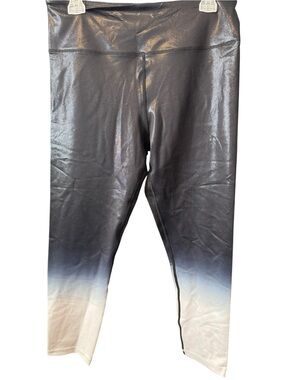 Zyia Shimmery Ombre Leggings - Black White Fade Womens Sz 14-16 athletic active